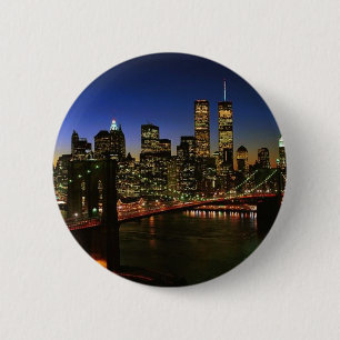 Bóton Redondo 5.08cm Skyline clássica de NYC