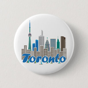 Bóton Redondo 5.08cm Skyline de Toronto