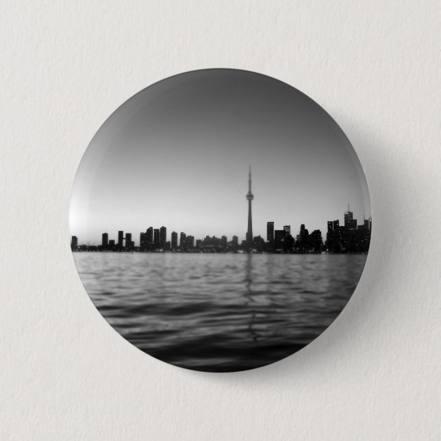 Bóton Redondo 5.08cm Skyline de Toronto (Frente)