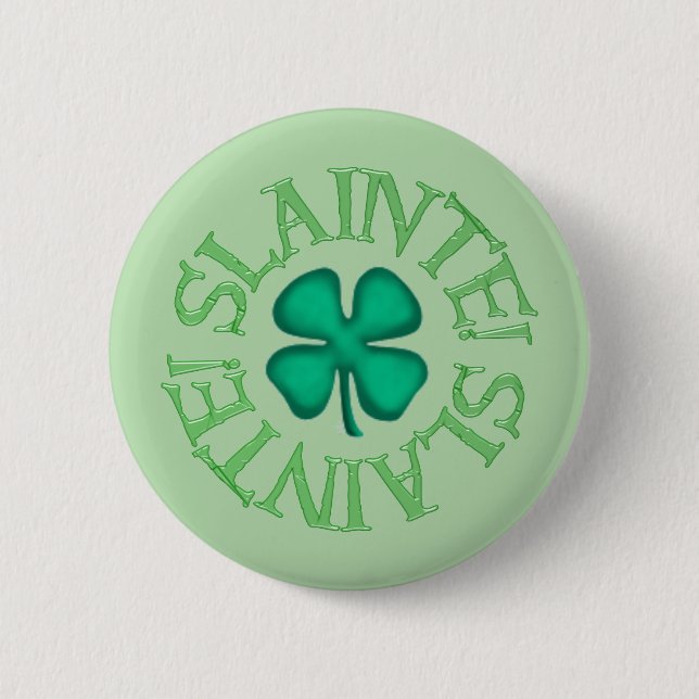 Bóton Redondo 5.08cm Slainte green button (Frente)