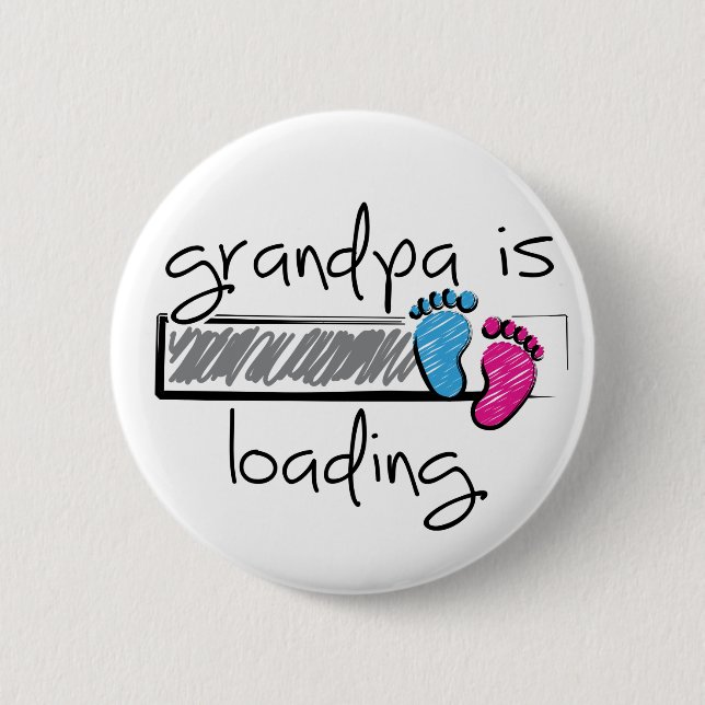 Bóton Redondo 5.08cm Slogan grandpa is loading. Opa worden. (Frente)