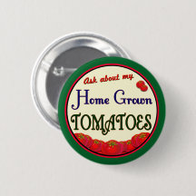 Slogan Pinback do jardineiro retrô de tomateiro