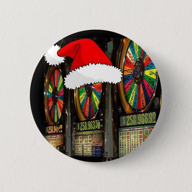 Bóton Redondo 5.08cm Slots de Natal de Las Vegas (Frente)