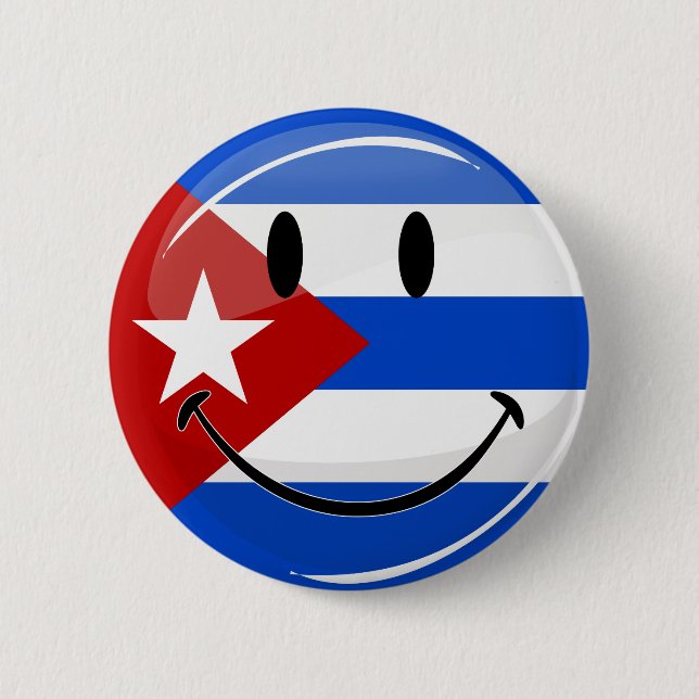 Bóton Redondo 5.08cm Smiling Cuban Flag (Frente)