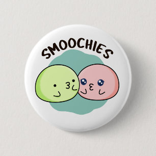 Bóton Redondo 5.08cm Smoochies Funny Beijando Mochi Pun