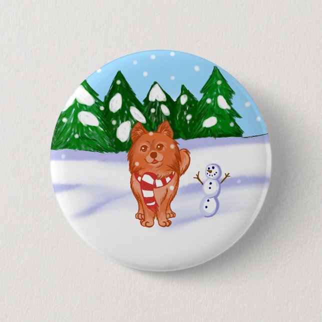 Bóton Redondo 5.08cm Snow Puppy (Frente)
