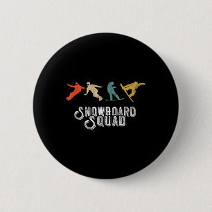 Bóton Redondo 5.08cm Snowboard Squad Retro Placa de Neve Winter Sport S
