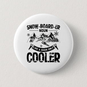 Bóton Redondo 5.08cm Snowboarders  Presentes De Neve De Inverno De Apre
