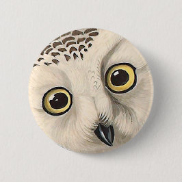 Bóton Redondo 5.08cm Snowy Owl - Audubon Fine Vintage Birds América
