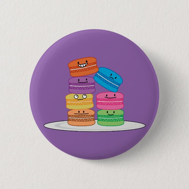 Bóton Redondo 5.08cm Sobremesa doce francesa do biscoito dos Macaroons (Frente)
