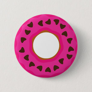 Bóton Redondo 5.08cm Sobremesa,Donut,Donut com Glacê e chocolate