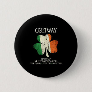 Bóton Redondo 5.08cm Sobrenome Conway Família Irlanda Casa Irlandesa De