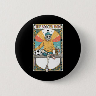 Bóton Redondo 5.08cm Soccer Mom Tarot Card Skeleton Coffee Byll Sidelin