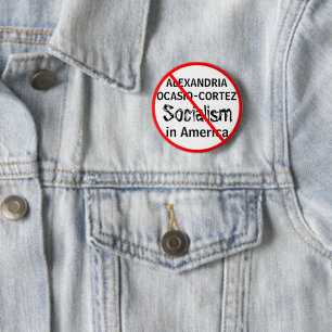 Bóton Redondo 5.08cm Socialismo de Anti-Alexandria Ocasio-Cortez