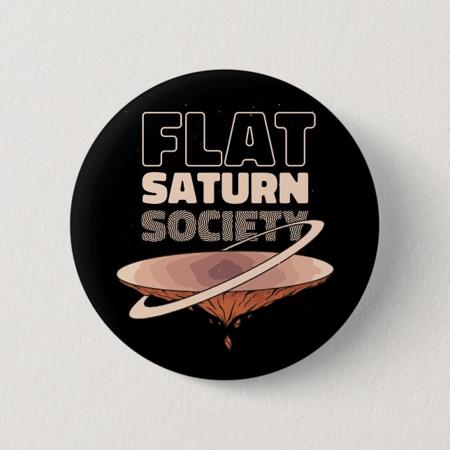 Bóton Redondo 5.08cm Sociedade Saturno Plano - Design Científico (Frente)