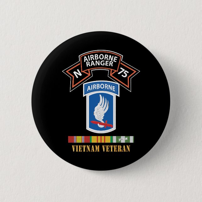 Bóton Redondo 5.08cm SOF - N Company Scroll - 173rd Airborne Bde - Viet (Frente)