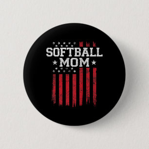 Bóton Redondo 5.08cm Softball Mãe Orgulhosa Bandeira Americana Usa Patr