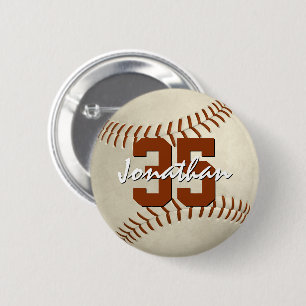 Bóton Redondo 5.08cm softbol personalizado de número de jogador Jersey