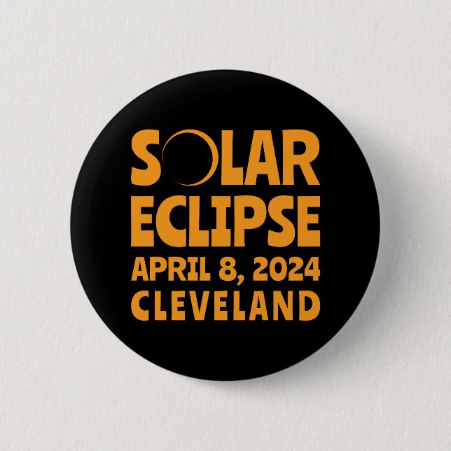 Bóton Redondo 5.08cm Solar Eclipse 2024 Cleveland Ohio (Frente)