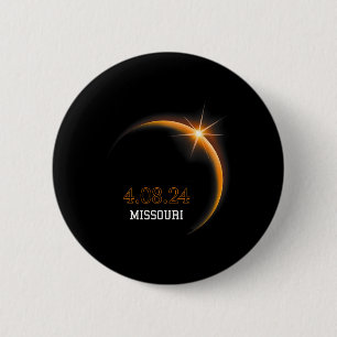 Bóton Redondo 5.08cm Solar Eclipse 2024 Missouri Totality Primavera 4.0