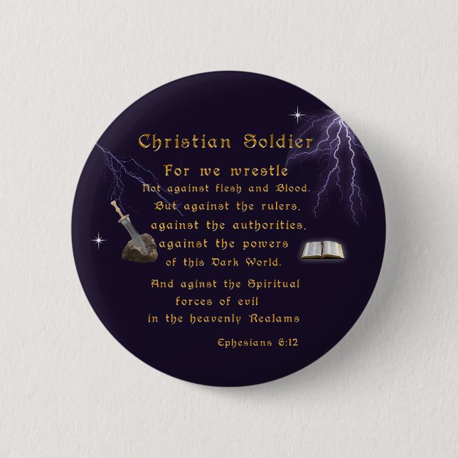 Bóton Redondo 5.08cm Soldados Cristãos (Frente)