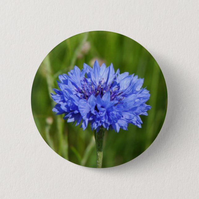 Bóton Redondo 5.08cm Solteiro Blue Cornflower em verde-inglês (Frente)