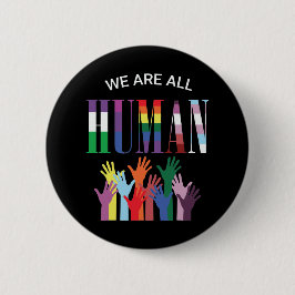 Bóton Redondo 5.08cm Somos Todos Mãos Coloridas Humanas