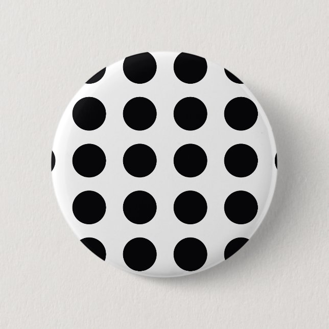 Bóton Redondo 5.08cm sonho de polkadot preto e branco (Frente)