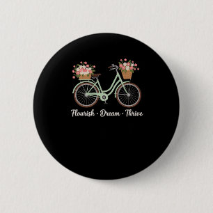 Bóton Redondo 5.08cm Sonho Farto Provoca Bicicleta Floral Trump Res Sut