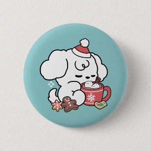Bóton Redondo 5.08cm Sonhos De Bolachas Cozy - Chocolate Quente e Natal