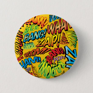 Bóton Redondo 5.08cm Sons de Pop Art de Quadrinhos