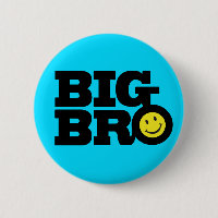 Sorria crachá do botão Big Bro em azul preto e ama