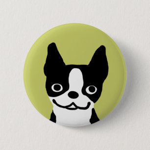 Bóton Redondo 5.08cm Sorriso de Boston Terrier