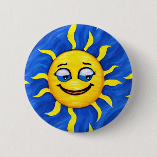Bóton Redondo 5.08cm Sorriso Face Sol Sunny