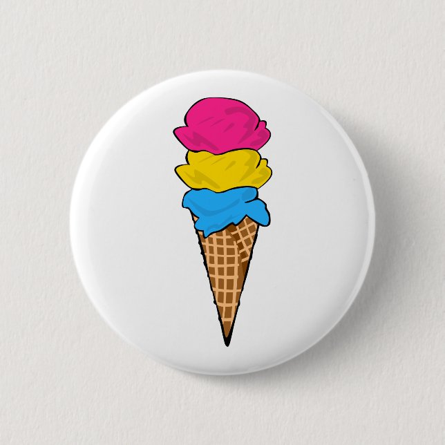 Bóton Redondo 5.08cm Sorvete do Orgulho Pansexual (Frente)