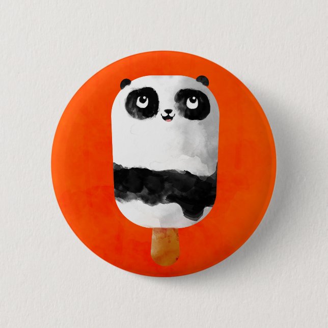 Bóton Redondo 5.08cm Sorvete do Popsicle da panda (Frente)