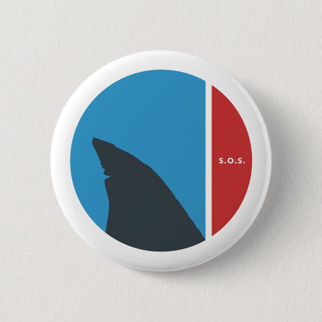 Bóton Redondo 5.08cm SOS salvam nossos mares salvam nossos círculos de  (Frente)