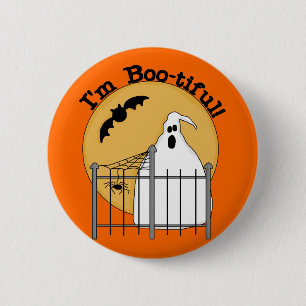 Bóton Redondo 5.08cm Sou Boo-Linda t-shirts e presentes de Halloween