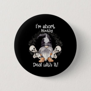 Bóton Redondo 5.08cm Sou o Baixo Mumel com o Skull Gnomo Hallowee