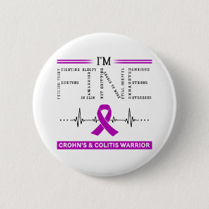 Bóton Redondo 5.08cm Sou o guerreiro do Fine Crohn e Colitis