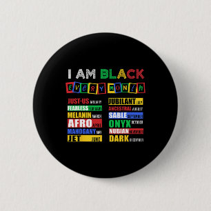 Bóton Redondo 5.08cm Sou Preto Todos os Meses da História Afro-American