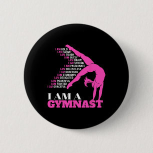 Bóton Redondo 5.08cm Sou Um Gymnast Engraçado Gymnastics Gymnastics Gif
