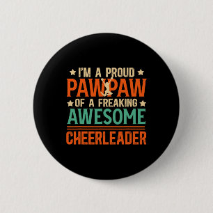 Bóton Redondo 5.08cm Sou um orgulhoso Cheer Pawpaw de uma Cheerleader P