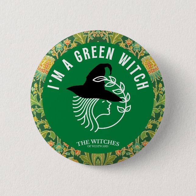 Bóton Redondo 5.08cm Sou uma Bruxa Verde! (Frente)