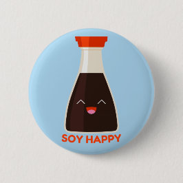 Bóton Redondo 5.08cm Soy Happy Cute Soy Sauce Foodie