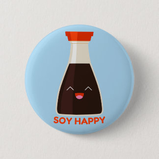 Bóton Redondo 5.08cm Soy Happy Cute Soy Sauce Foodie