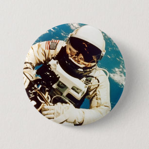 Bóton Redondo 5.08cm Spacewalk do astronauta