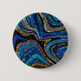 Bóton Redondo 5.08cm Sparkle Glam Glitter Marble Art azul