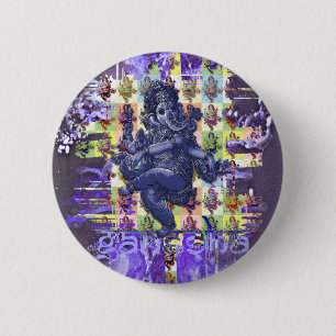 Bóton Redondo 5.08cm Splatter violeta da pintura de GANESHA