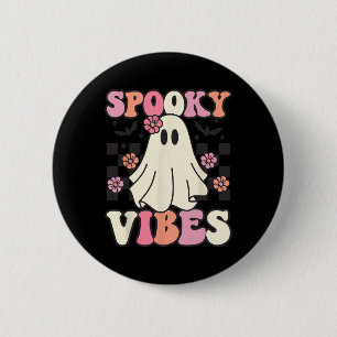 Bóton Redondo 5.08cm Spookes Vibes Halloween Fantume Retro Groovy